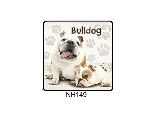 (NH149) Hűtőmágnes 7,5 cm x 7,5 cm - Bulldog – Kutyás ajándékok